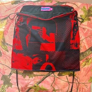 edikted y2k rockstar graphic mini skirt lace up tie side